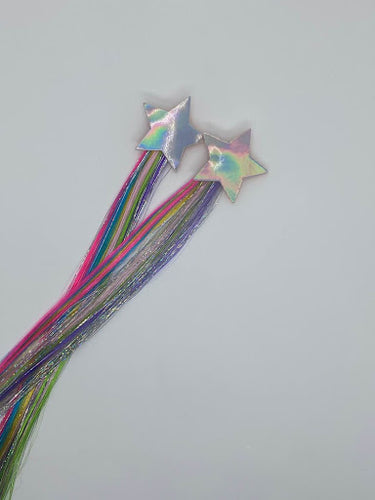 Star Faux Hair Clip 2pk